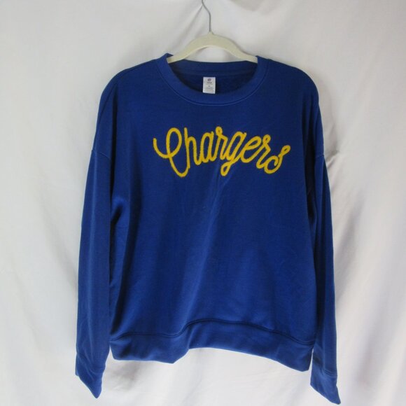 Chargers NFL Team Los Angeles Blue Embroidered Sweatshirt Crew Size XL NWT - Picture 3 of 11